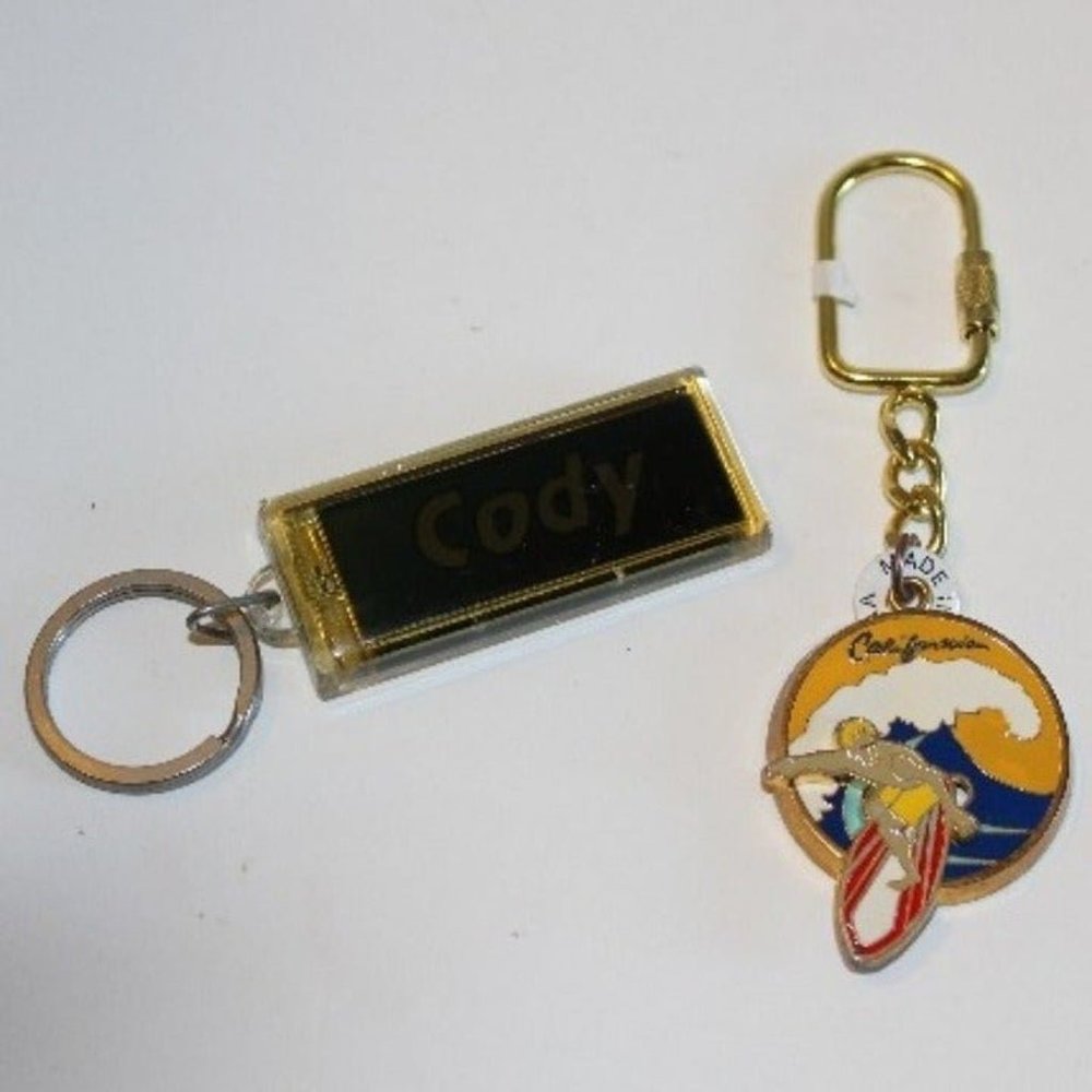 2 Keychains - Anaheim, CA California / Name Plate : CODY